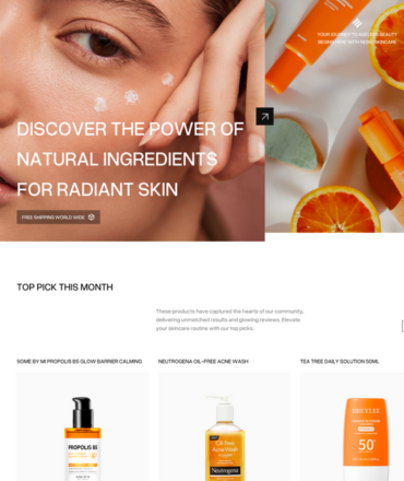 Branding Skincare Website 1